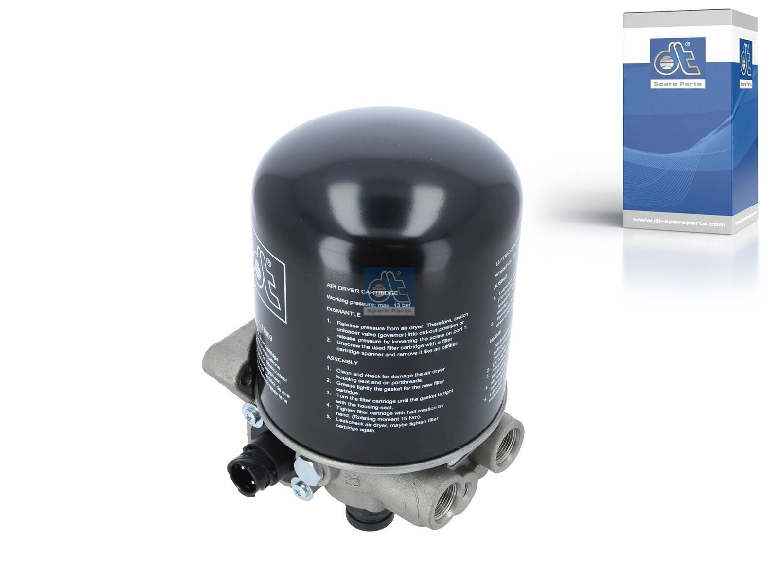 DT Spare Parts 2.44253 Air dryer, with heating unit, 8.5 bar, DIN72585-1A2.1-1SnK2