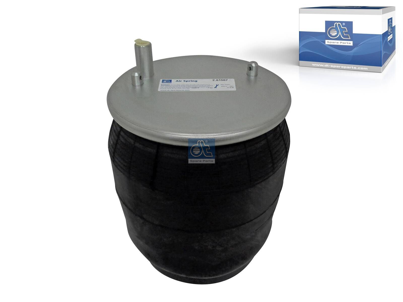 DT Spare Parts 2.61567 Air spring, d: 130.8 mm, D: 242 mm, D: 229 mm, Dmax: 280 mm, M16 x 1,5, L: 360 mm