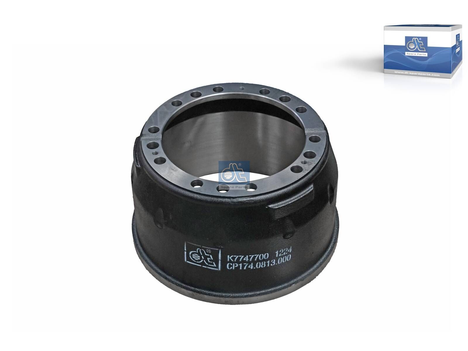 DT Spare Parts 3.62000 Brake drum, D: 410 mm, 10 bores, b: 23 mm, P: 335 mm, d: 298 mm, H: 280 mm, B: 192 mm
