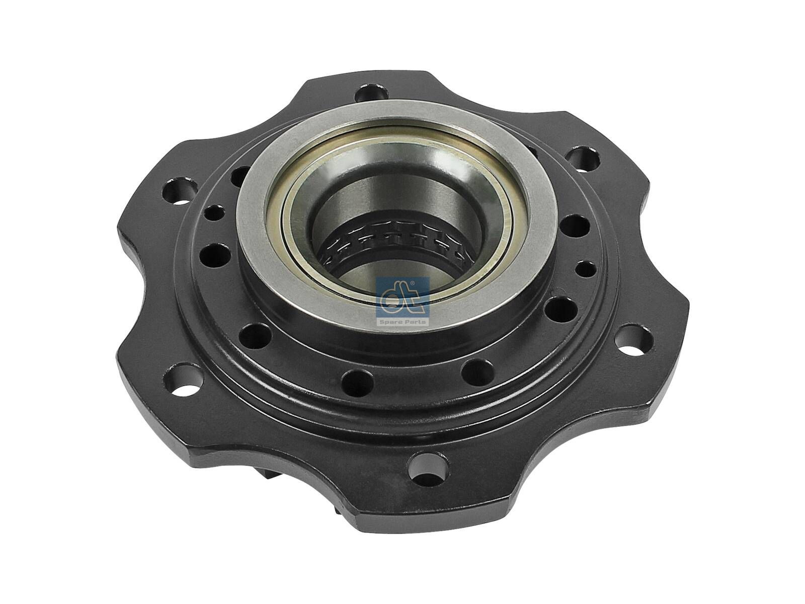 DT Spare Parts 3.67639 Wheel hub, with bearing, d1: 140 mm, d2: 140 mm, D: 121.5 mm, 6 bores, b: 18 mm, H: 290 mm