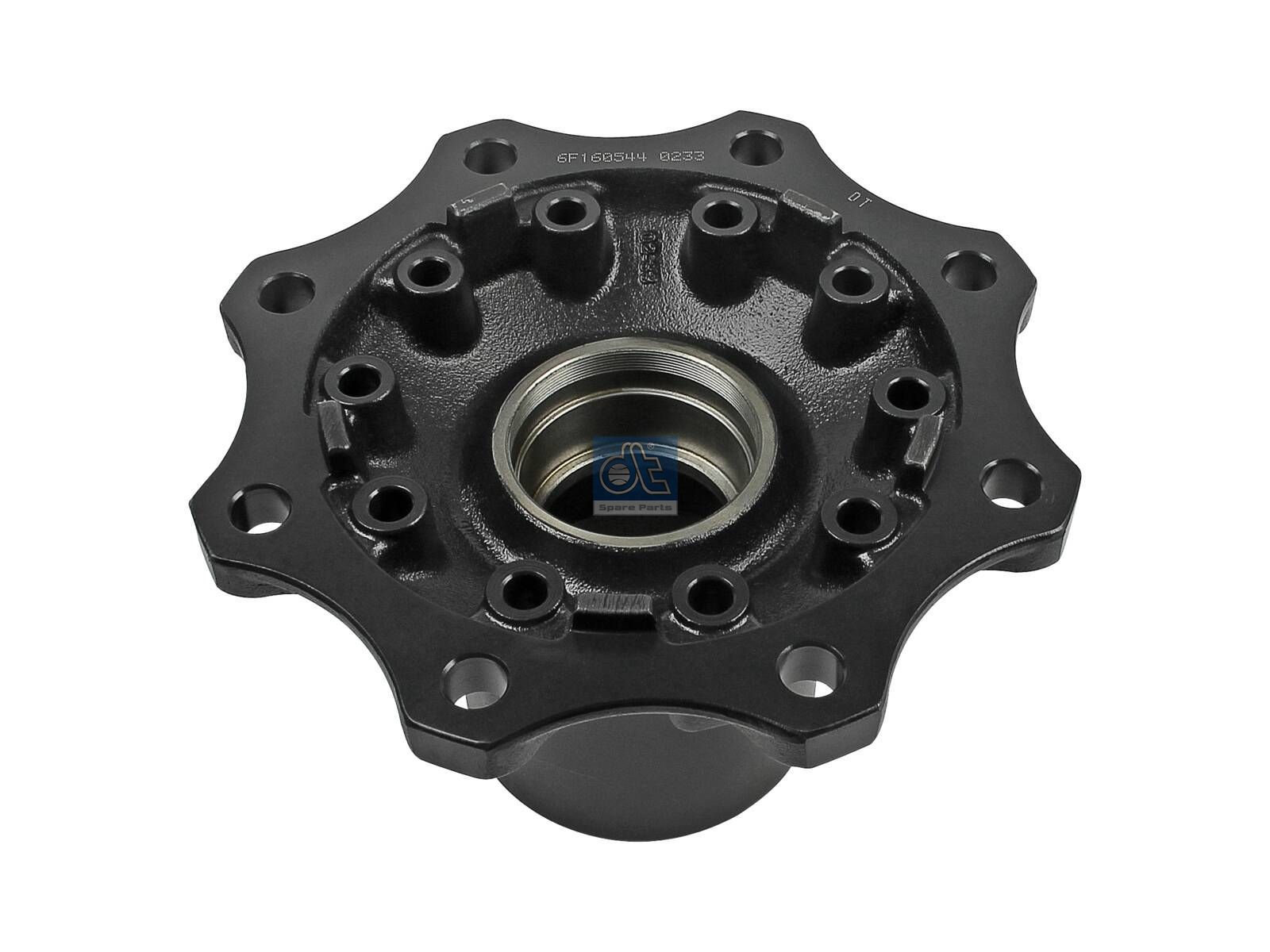 DT Spare Parts 3.67640 Wheel hub, without bearings, d1: 85 mm, d2: 120 mm, D: 322 mm, 8 bores, b: 20 mm, H: 161 mm
