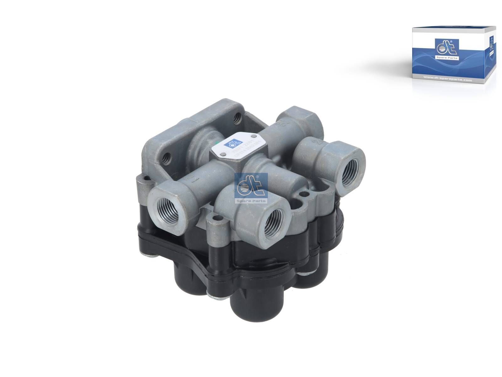 DT Spare Parts 3.72081 4-circuit-protection valve, M16 x 1,5, M22 x 1,5, max. 20 bar, Po21: 6.9 bar, Po22: 6.9 bar, Po23: 7 bar, Po24: 6.9 bar, Pc21: 6 bar, Pc22: 6 bar, Pc23: 6 bar, Pc24: 6 bar