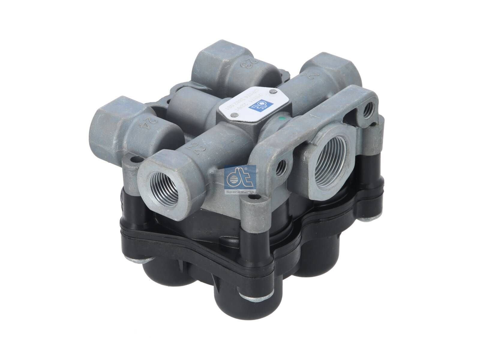 DT Spare Parts 3.72081 4-circuit-protection valve, M16 x 1,5, M22 x 1,5, max. 20 bar, Po21: 6.9 bar, Po22: 6.9 bar, Po23: 7 bar, Po24: 6.9 bar, Pc21: 6 bar, Pc22: 6 bar, Pc23: 6 bar, Pc24: 6 bar
