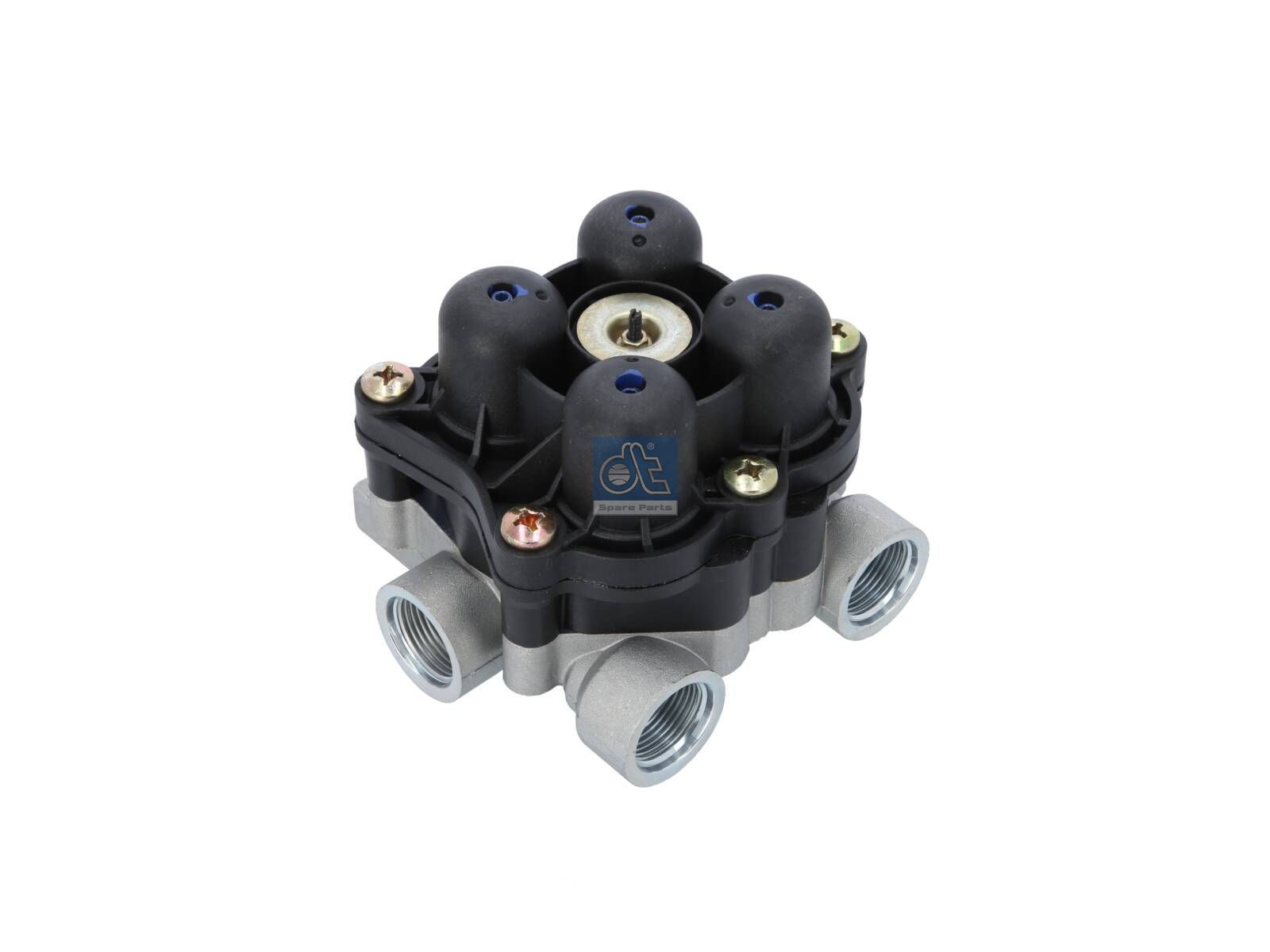 DT Spare Parts 3.72084 4-circuit-protection valve, M22 x 1,5, max. 13 bar, Po21: 6.9 bar, Po22: 6.9 bar, Po23: 7 bar, Po24: 6.9 bar, Pc21: 4.5 bar, Pc22: 4.5 bar, Pc23: 4.5 bar, Pc24: 4.5 bar