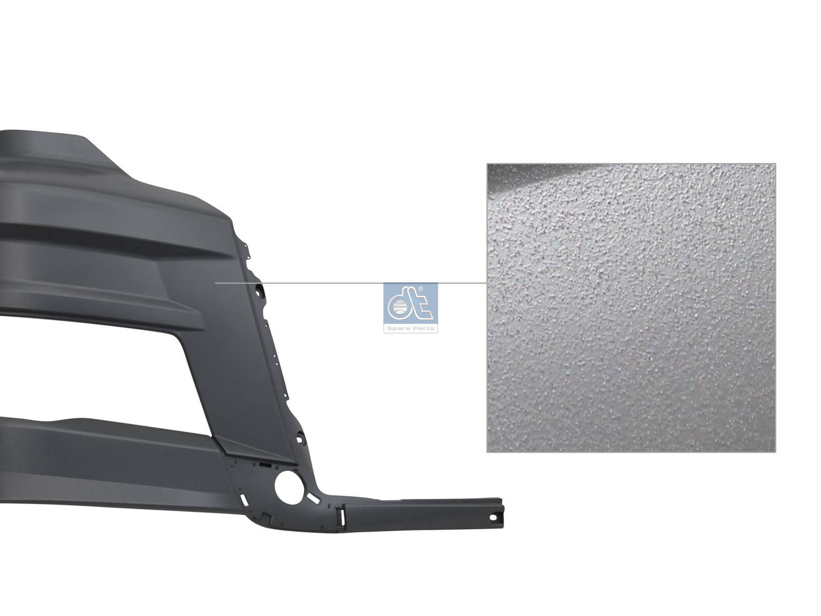 DT Spare Parts 3.79984 Bumper corner, right, grey