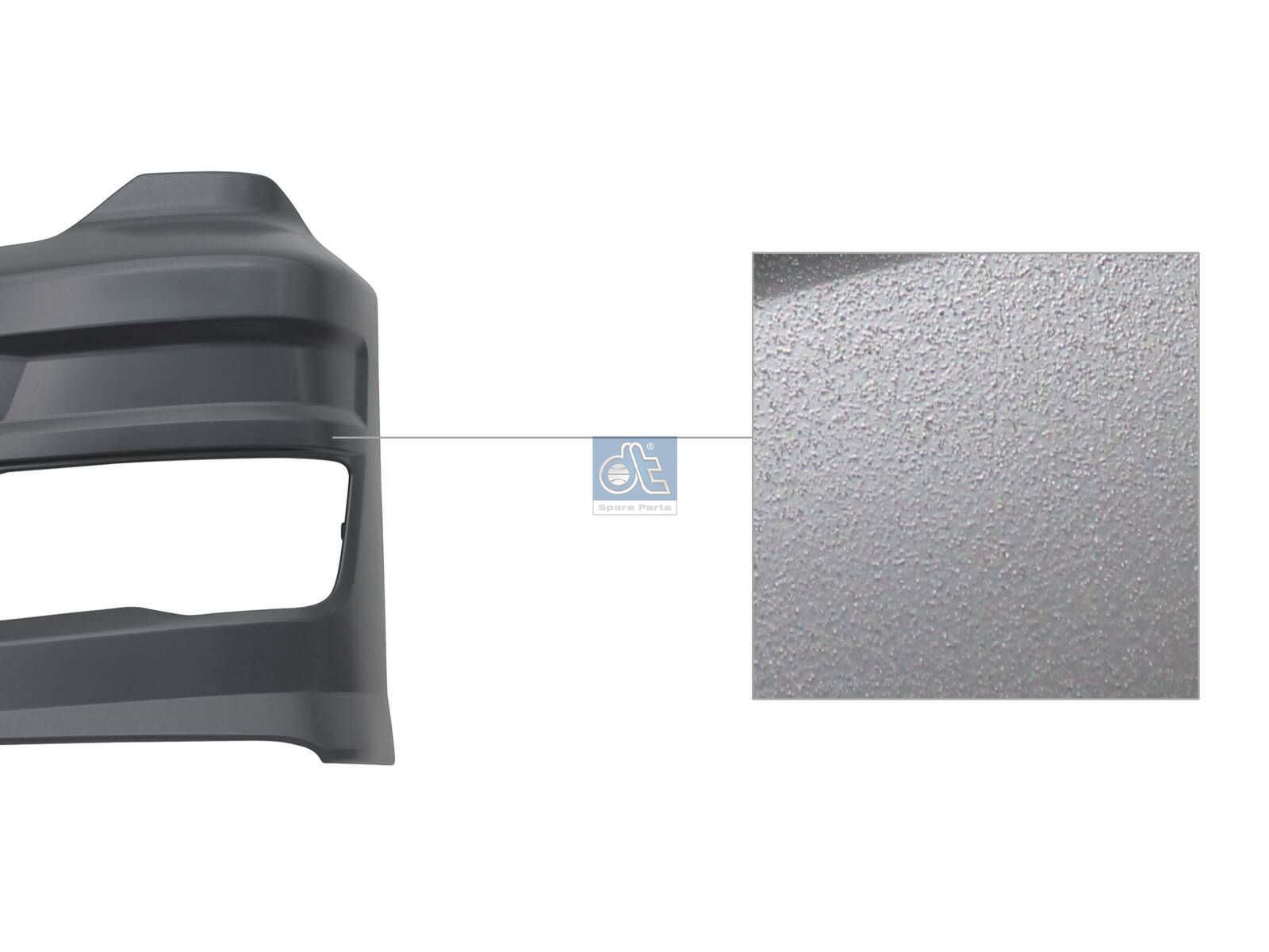 DT Spare Parts 3.79985 Bumper corner, left, grey
