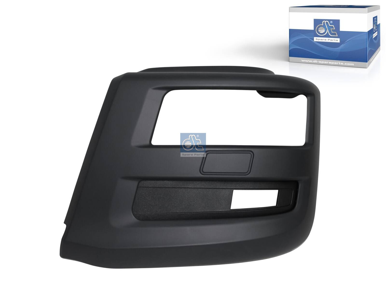 DT Spare Parts 3.81291 Bumper cover, left, with holes for foglights, grey