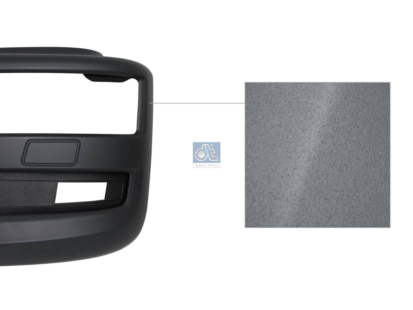 DT Spare Parts 3.81291 Bumper cover, left, with holes for foglights, grey