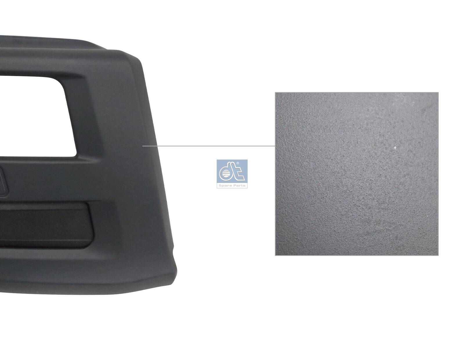 DT Spare Parts 3.81292 Bumper cover, right, with holes for foglights, grey