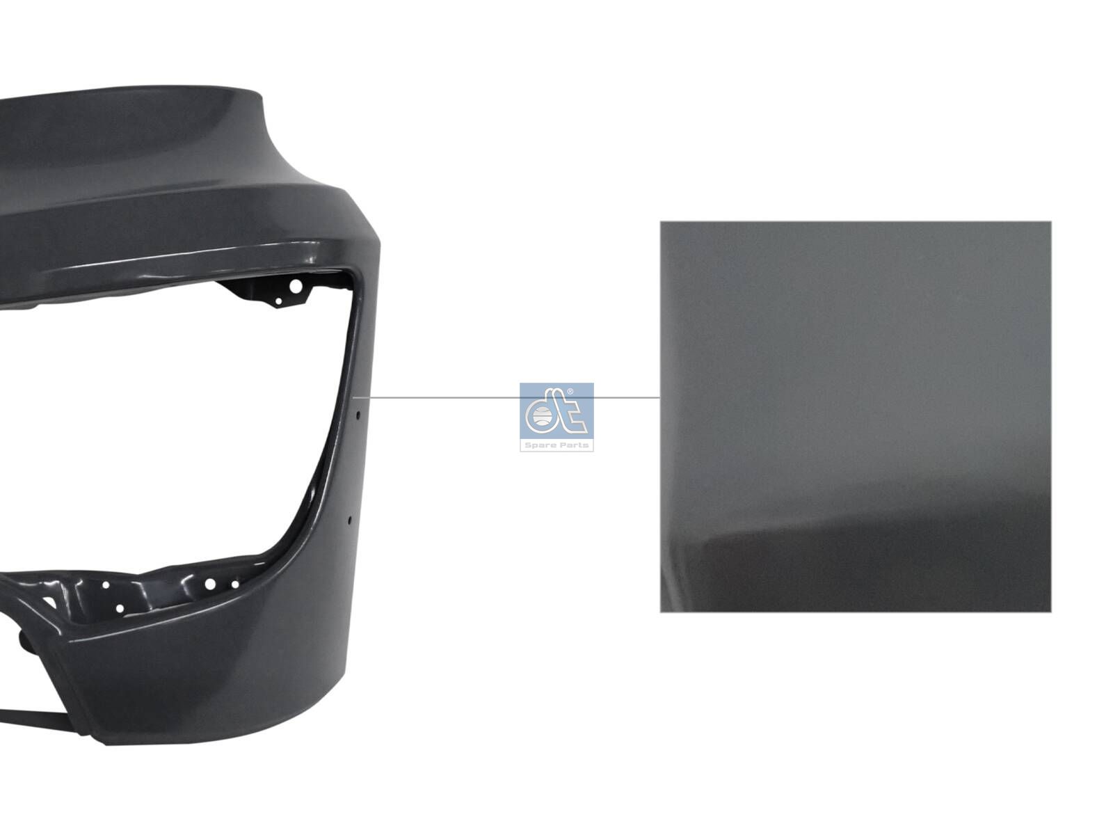 DT Spare Parts 4.00254 Bumper corner, left, grey