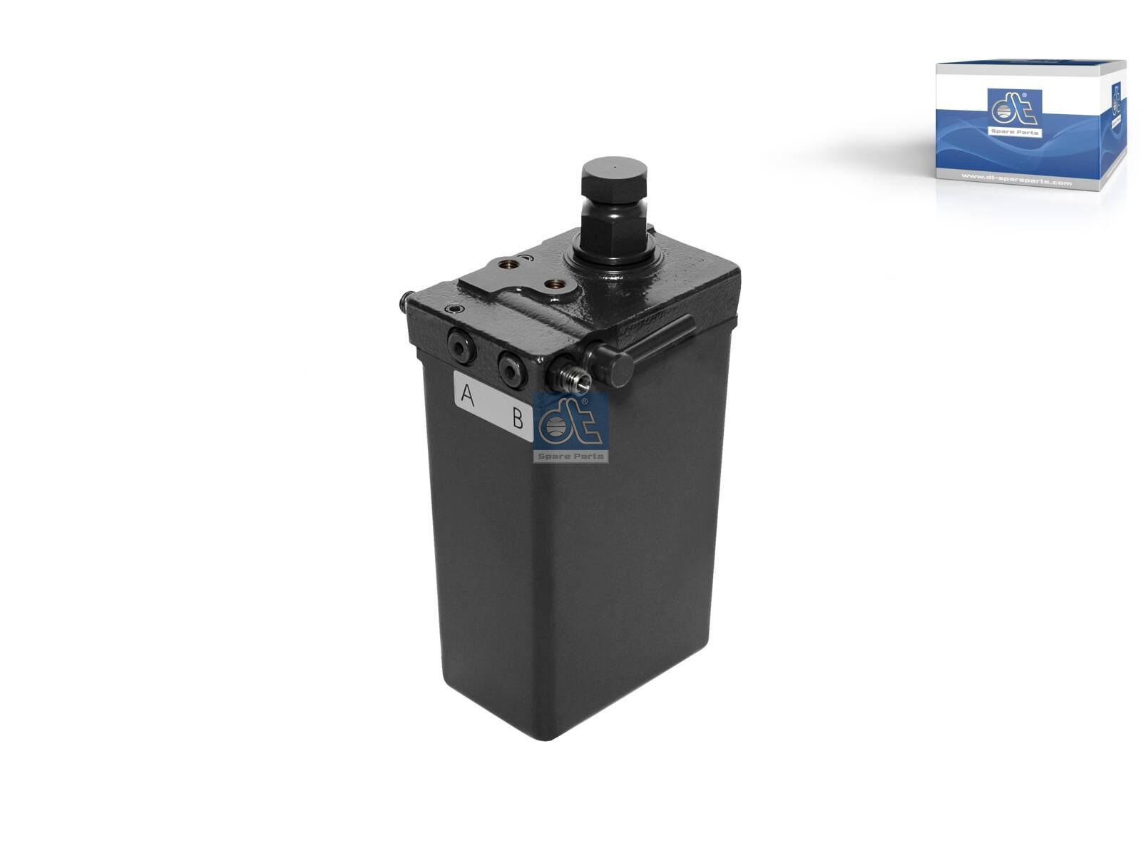 DT Spare Parts 4.62156 Cabin tilt pump, 650 ml, M12 x 1,5, M10 x 1,5, L: 130 mm, W: 87 mm, H: 210 mm, 280 bar