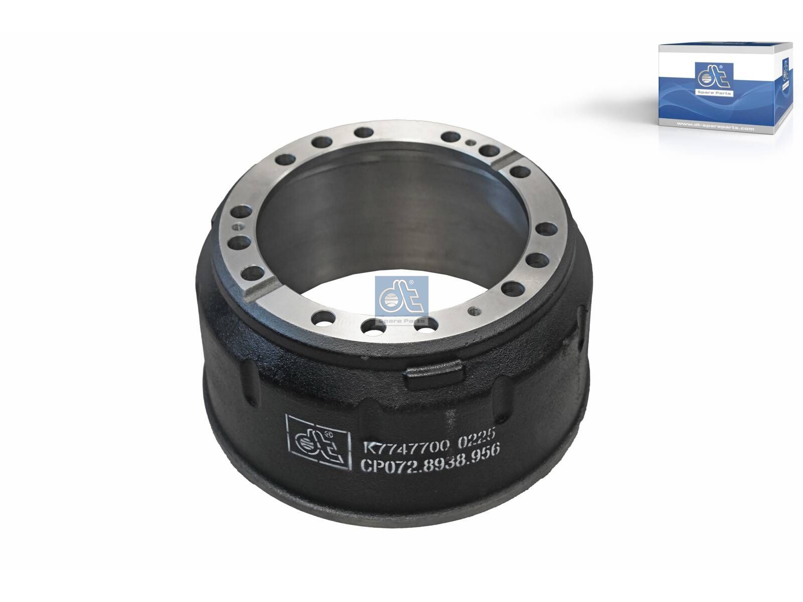 DT Spare Parts 4.62956 Brake drum, D: 410 mm, 10 bores, b: 23 mm, P: 335 mm, d: 298 mm, H: 260 mm, B: 193 mm