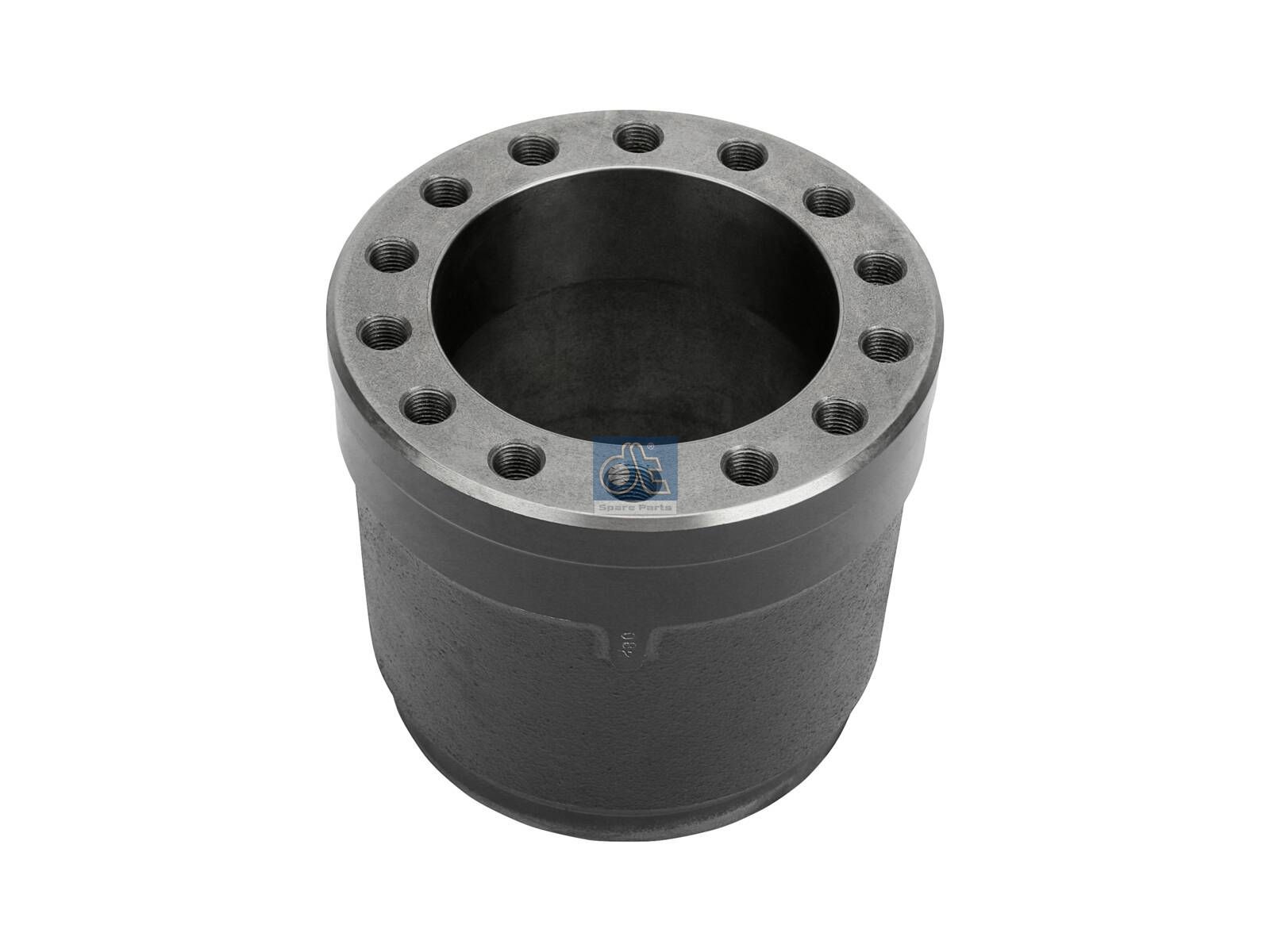 DT Spare Parts 4.63349 Wheel hub, without bearings, without ABS ring, d1: 130 mm, d2: 130 mm, D: 168 mm, 14 bores, b: 14 mm, H: 148 mm