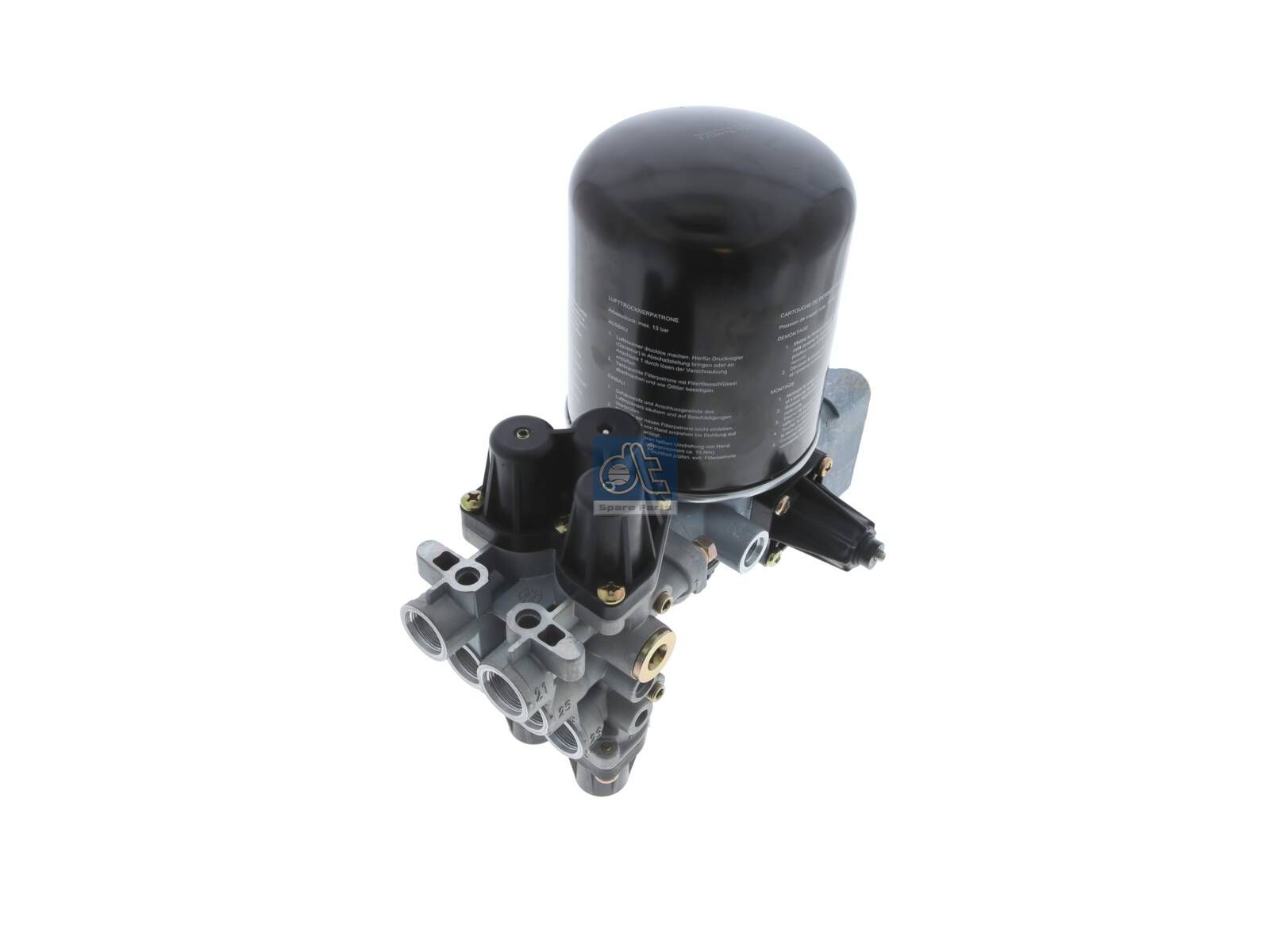 DT Spare Parts 4.64604 Air dryer, complete with valve, M12 x 1,5, M16 x 1,5, M22 x 1,5, Po21: 9 bar, Po22: 9 bar, Po23: 7.5 bar, Po24: 7.5 bar, Pc21: 7 bar, Pc22: 7 bar, Pc23: 4.5 bar, Pc24: 4.5 bar