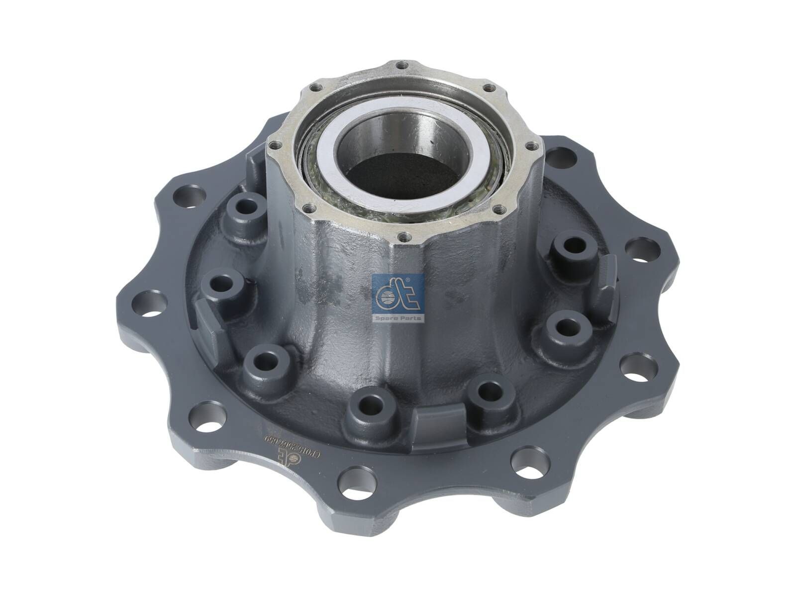 DT Spare Parts 4.64659 Wheel hub, with bearing, d1: 130 mm, d2: 150 mm, D: 380 mm, 10 bores, b: 22 mm, H: 187 mm