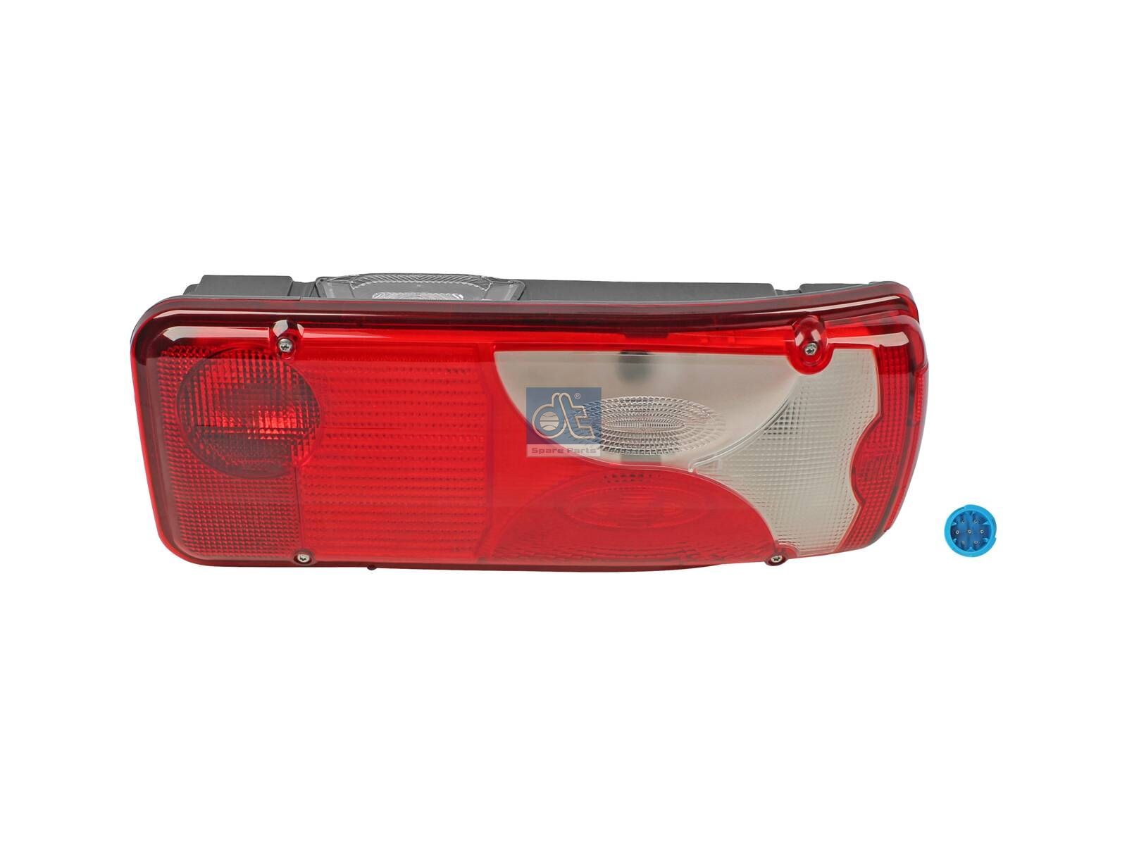 DT Spare Parts 4.68065 Tail lamp, left, with license plate lamp, Lb: 152 mm, L: 400 mm, H: 160 mm, T: 88.5 mm