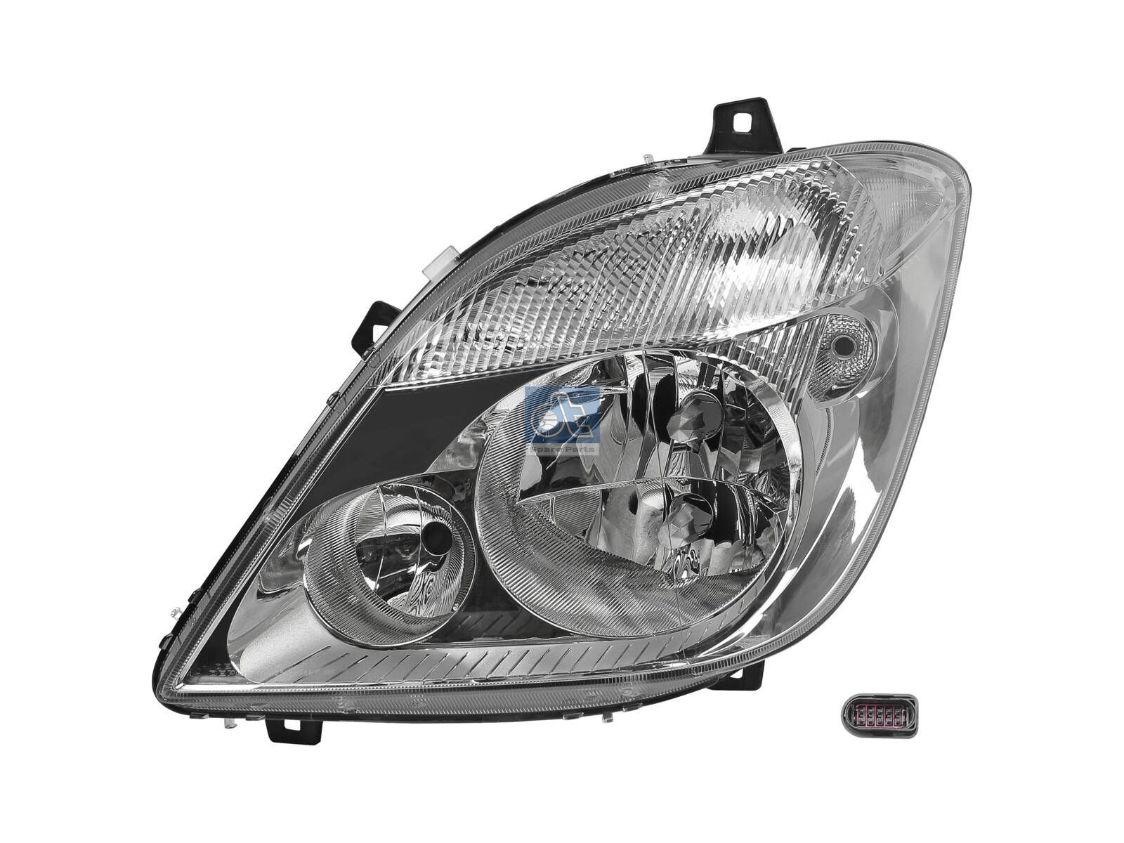 DT Spare Parts 4.68078 Headlamp, left, without bulbs, with fog lamp, 12 V