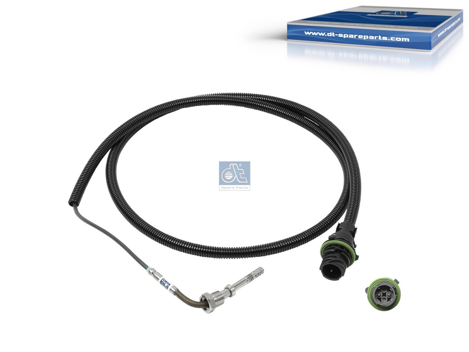 DT Spare Parts 4.69781 Exhaust gas temperature sensor, M14 x 1,5, SW: 17, L: 1635 mm, L: 1505 mm, α: 90 °, 2 poles