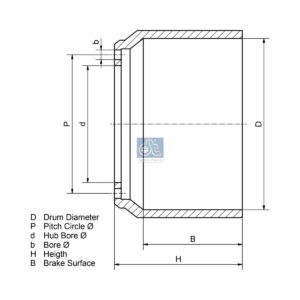 DT Spare Parts 25.00444 Brake drum