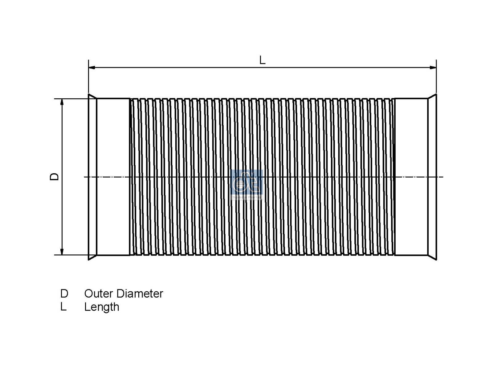 DT Spare Parts 1.12578 Flexible pipe, L: 310 mm