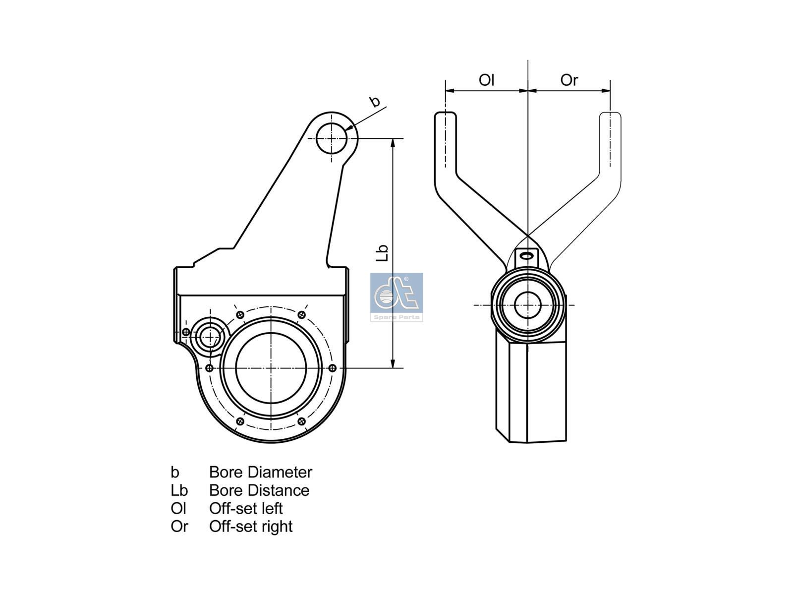 DT Spare Parts 4.64239 Slack adjuster, automatic, N42 x 1,5, b: 14 mm, Lb: 145 mm, DIN 5480, 26 teeth