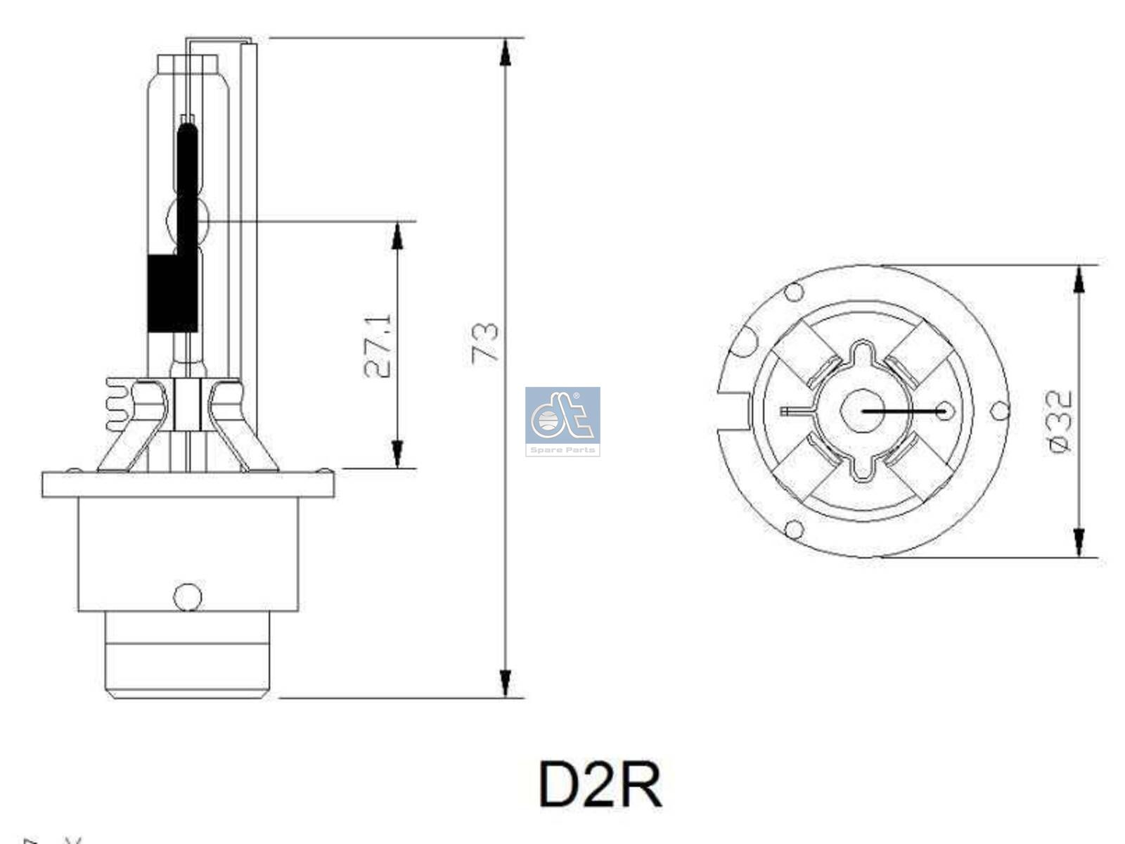 DT Spare Parts 3.32942 Xenon bulb, 85 V, 35 W