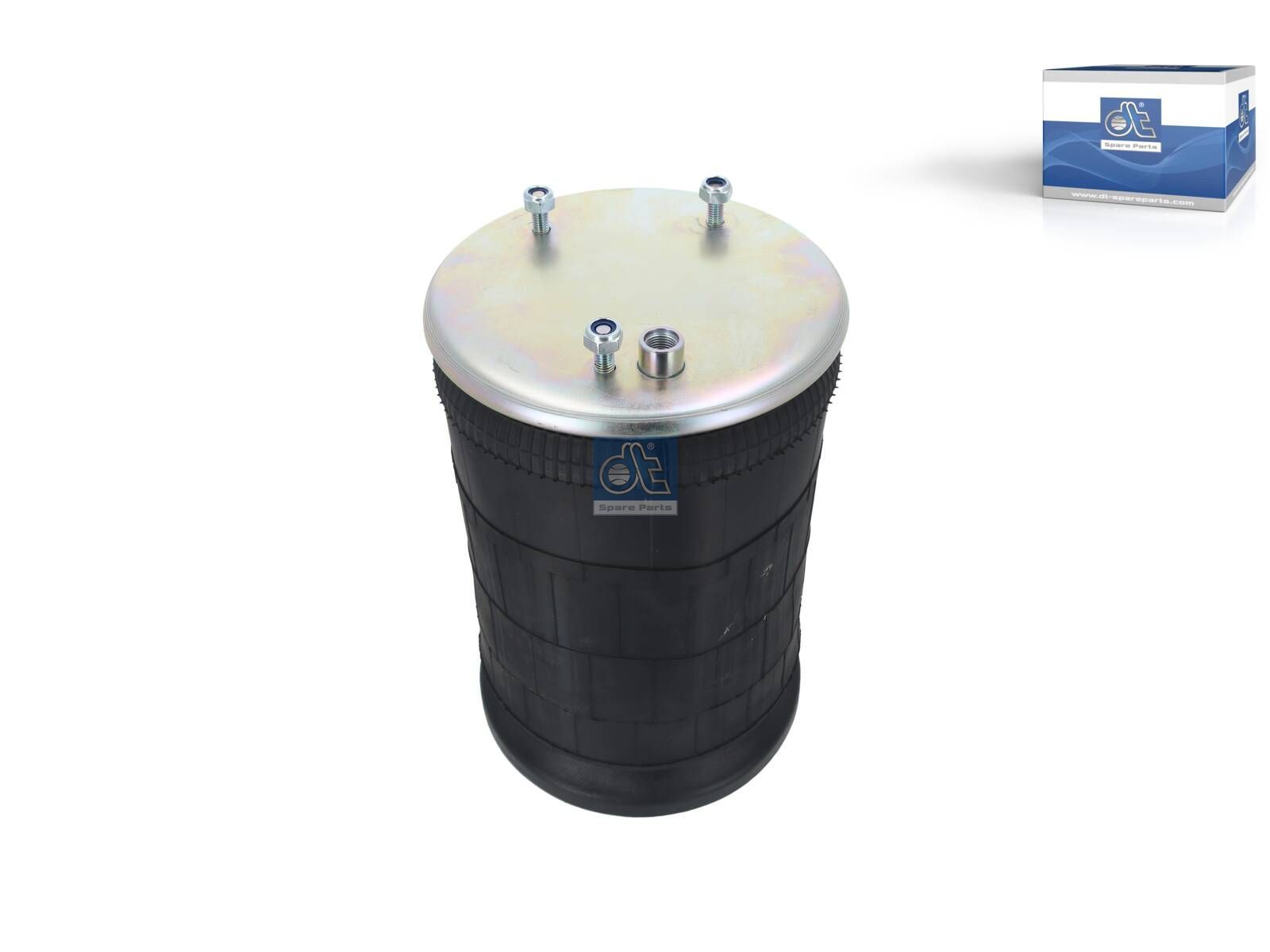 DT Spare Parts 5.10243 Air spring, with plastic piston, D1: 227 mm, D2: 242 mm, Dmax: 280 mm, M10, M16 x 1,5, Lmax: 580 mm