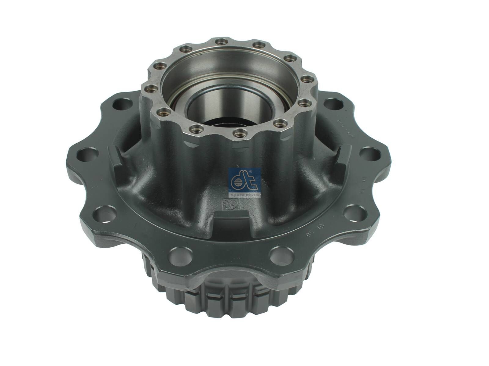 DT Spare Parts 6.54013 Wheel hub, with bearing, without ABS ring, d1: 148 mm, d2: 148 mm, D: 383.4 mm, 10 bores, b: 25 mm, P: 335 mm, H: 270 mm