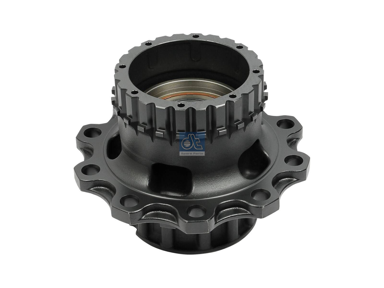 DT Spare Parts 6.54015 Wheel hub, with bearing, without ABS ring, d1: 148 mm, d2: 148 mm, D: 383.4 mm, 10 bores, b: 25 mm, H: 287 mm