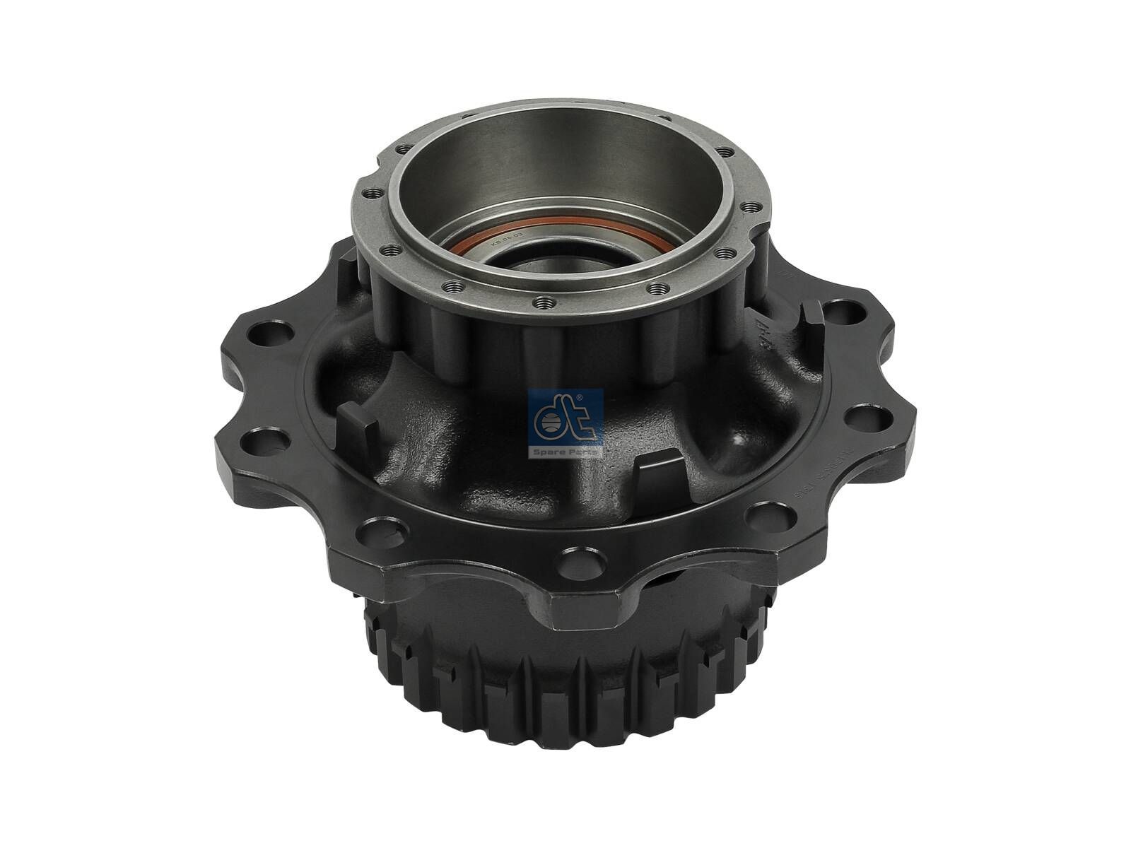 DT Spare Parts 6.54015 Wheel hub, with bearing, without ABS ring, d1: 148 mm, d2: 148 mm, D: 383.4 mm, 10 bores, b: 25 mm, H: 287 mm
