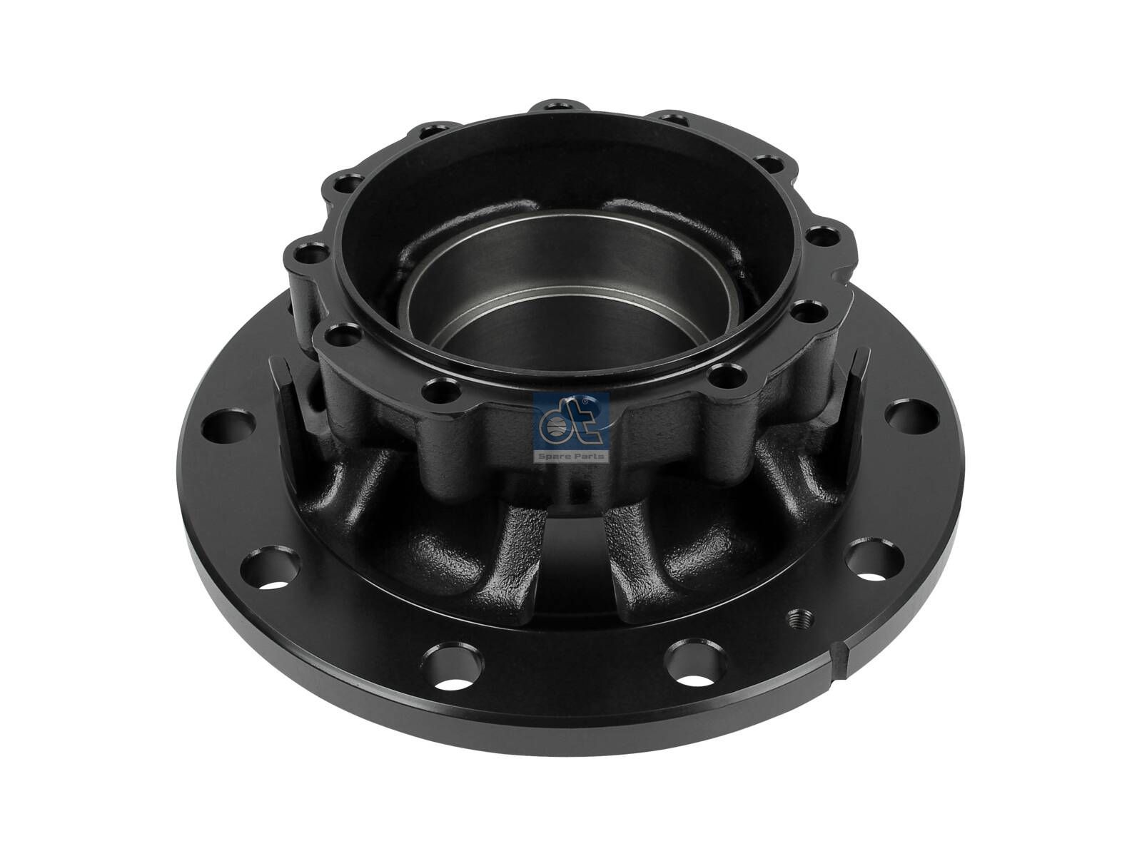 DT Spare Parts 6.54016 Wheel hub, without bearings, d1: 148 mm, d2: 148 mm, D: 383.5 mm, 10 bores, b: 25 mm, H: 198 mm