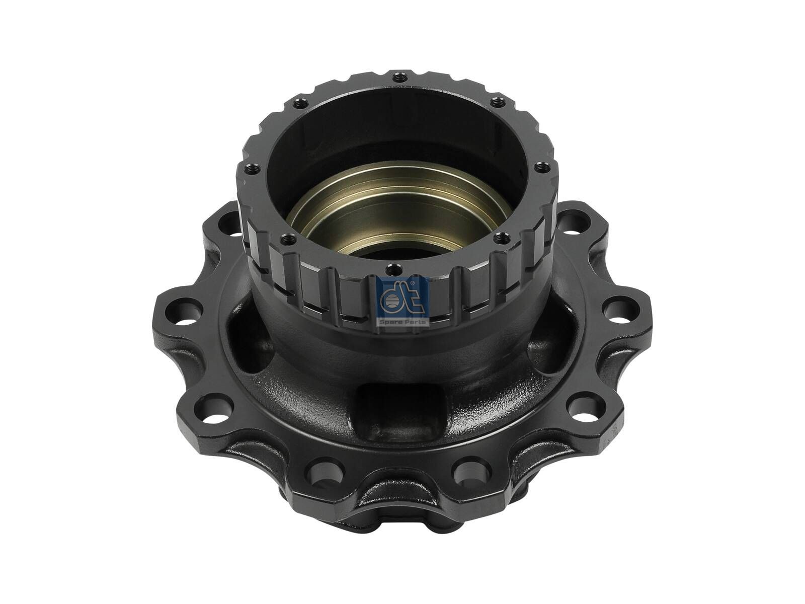 DT Spare Parts 6.54017 Wheel hub, without bearings, d1: 148 mm, d2: 148 mm, D: 383.5 mm, 10 bores, b: 25 mm, H: 267 mm