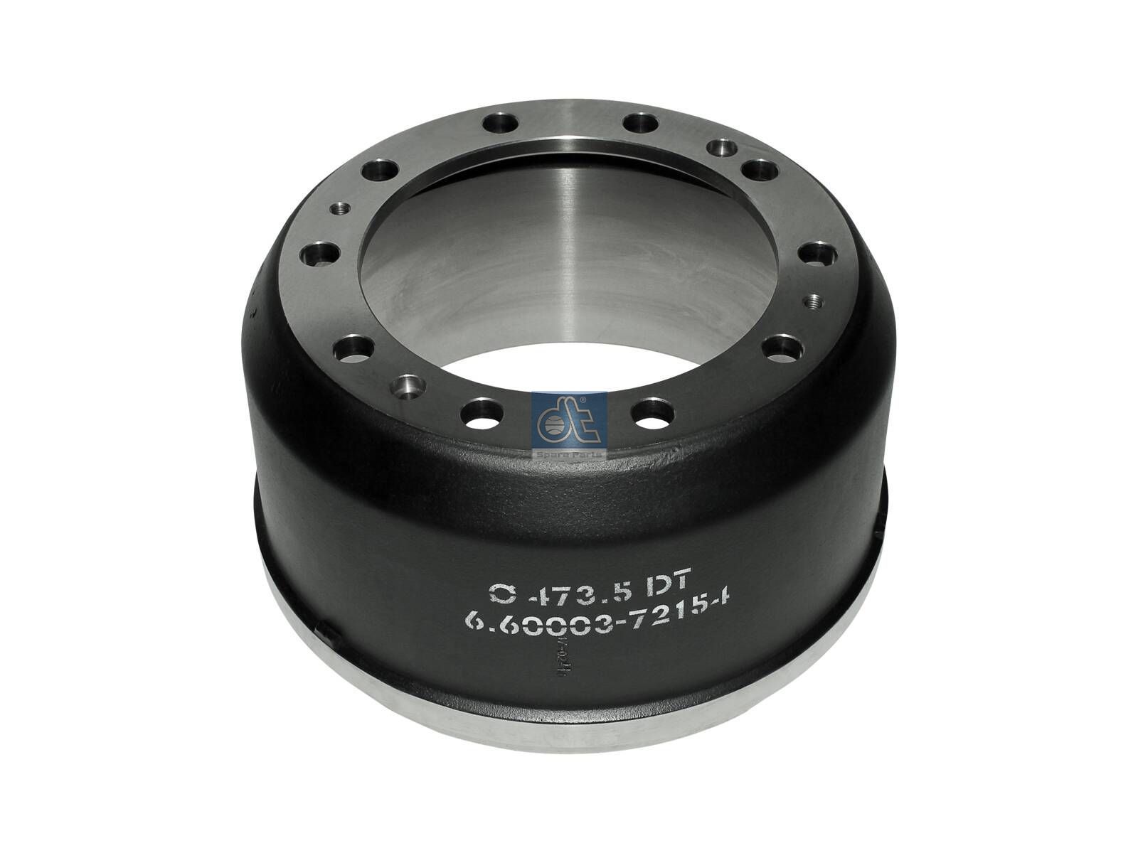 DT Spare Parts 6.60003 Brake drum, D: 414 mm, 10 bores, b: 25 mm, P: 335 mm, d: 280.8 mm, H: 255 mm, B: 189 mm