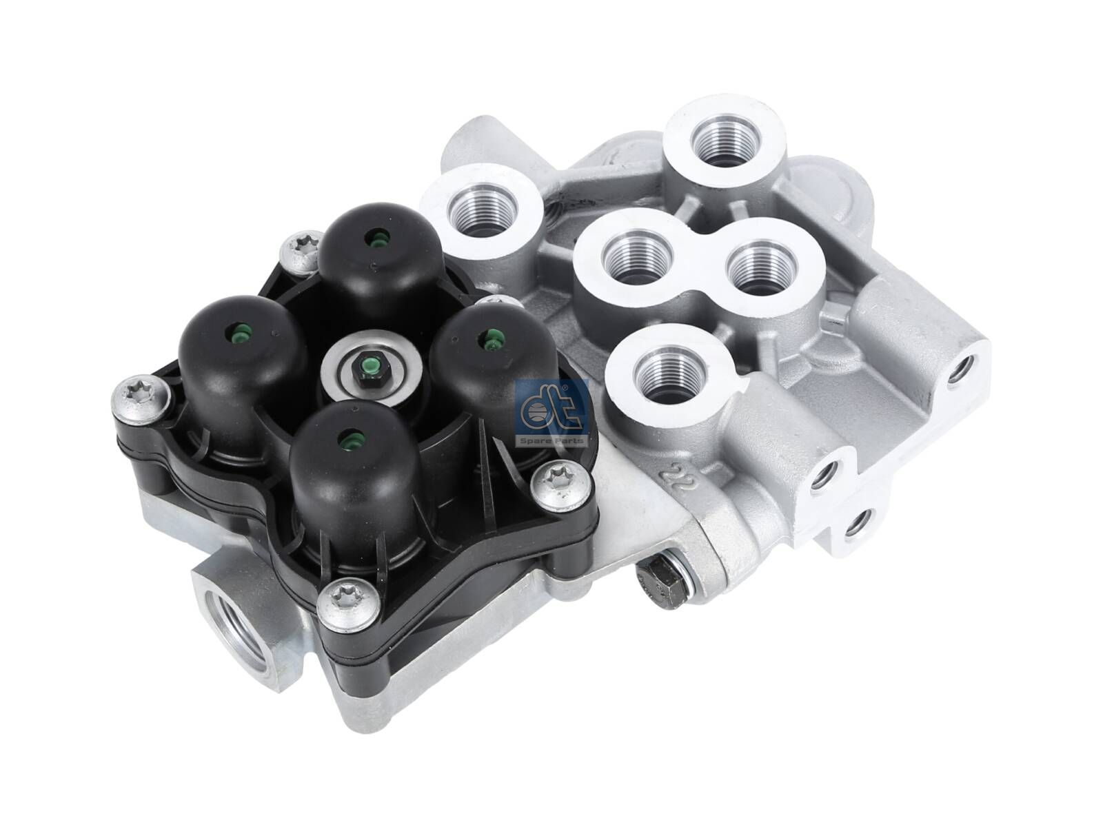 DT Spare Parts 6.65054 4-circuit-protection valve, M16 x 1,5, M22 x 1,5, max. 20 bar, Po21: 7 bar, Po22: 7 bar, Po23: 7.3 bar, Po24: 7 bar, Pc21: 5 bar, Pc22: 5 bar, Pc23: 5 bar, Pc24: 5 bar