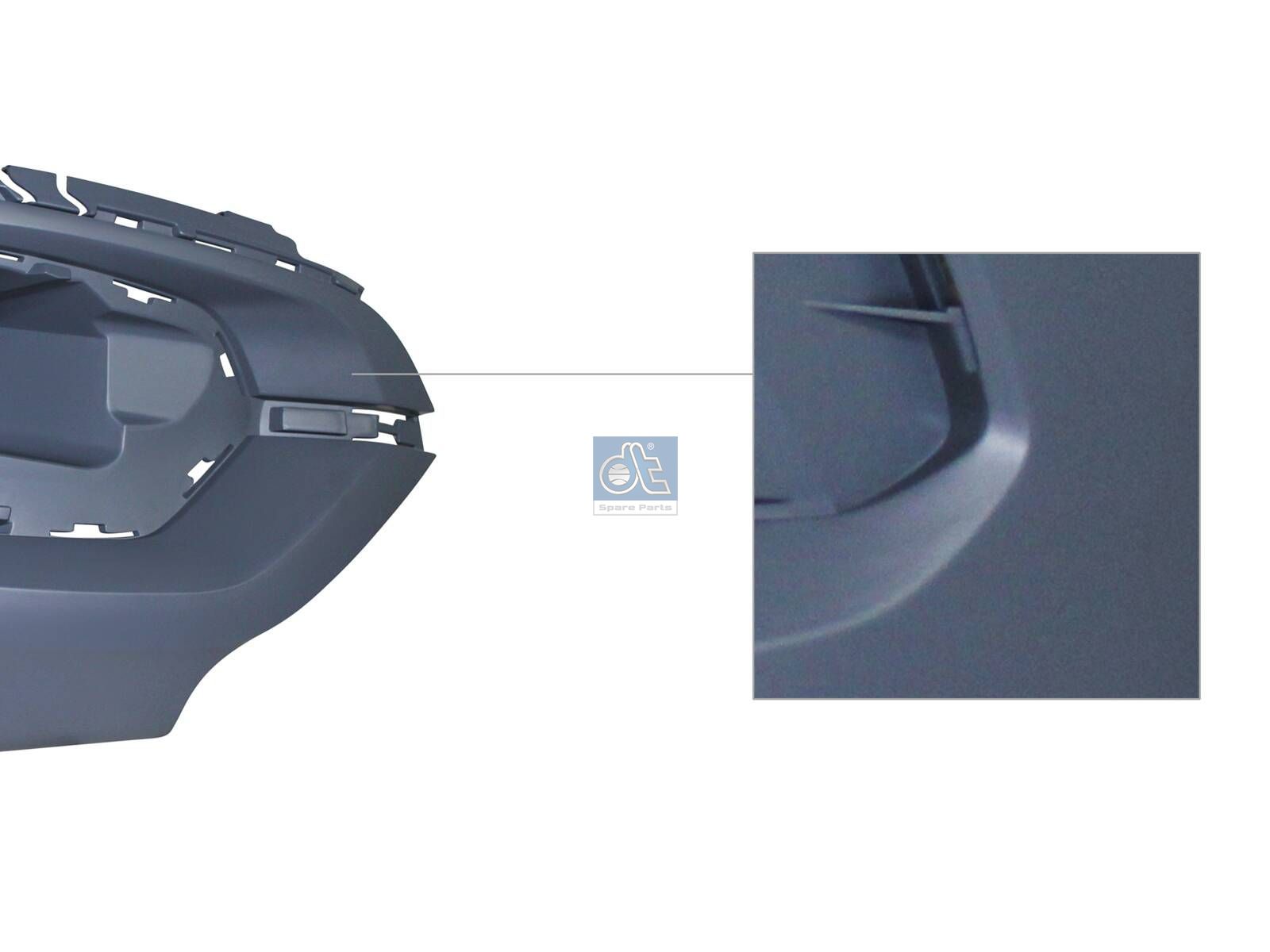 DT Spare Parts 6.70364 Bumper corner, front, right, primed