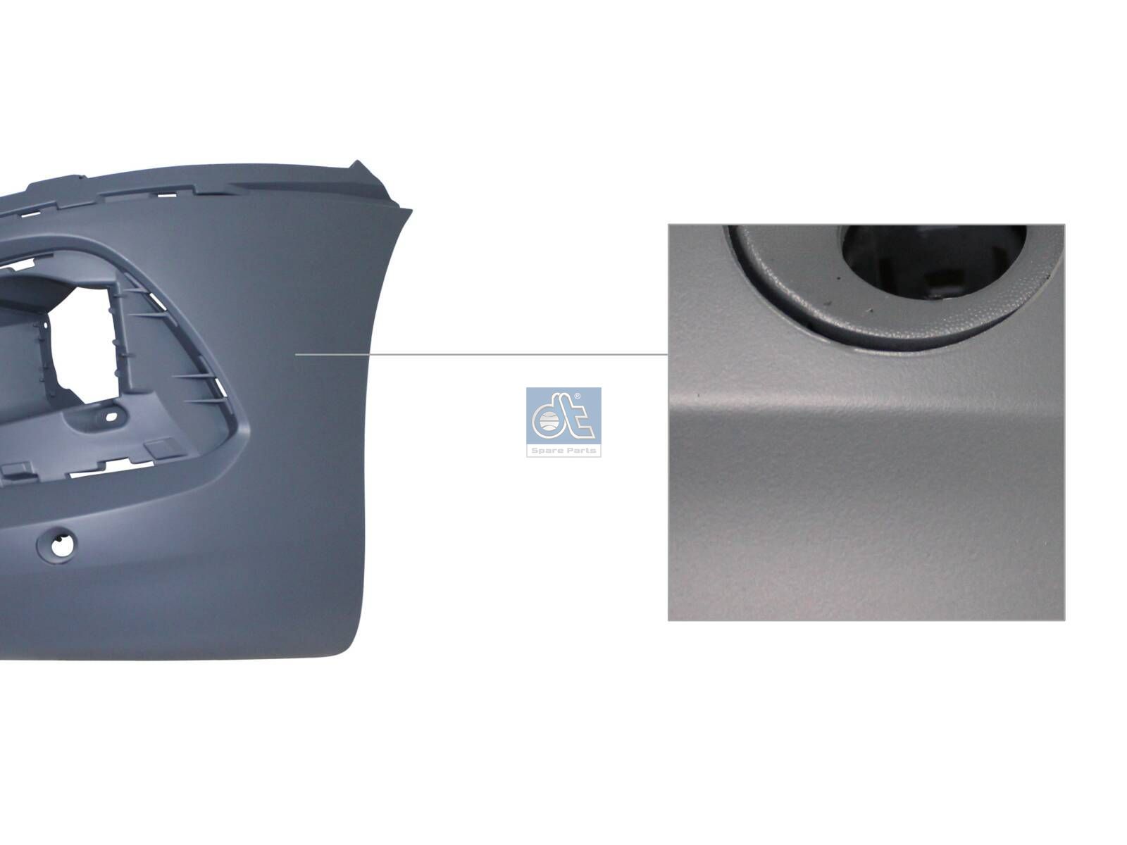 DT Spare Parts 6.70369 Bumper corner, front, left, primed