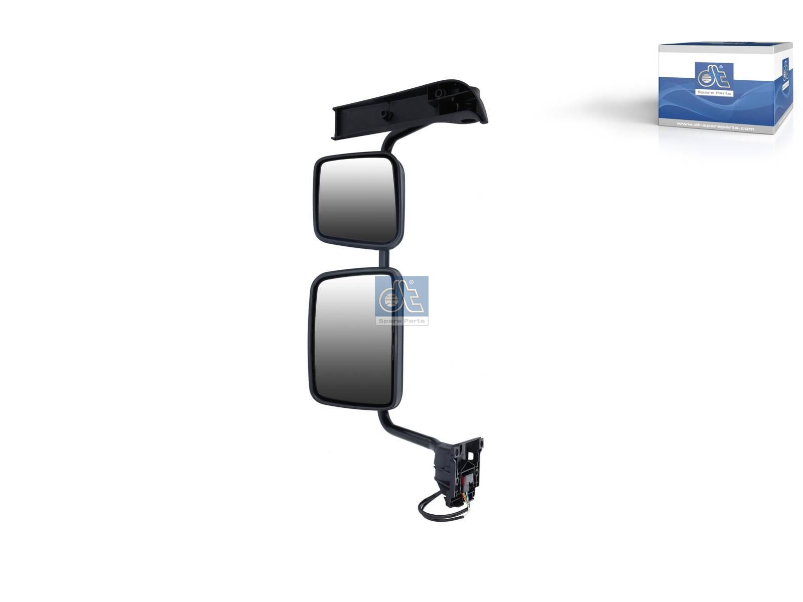 DT Spare Parts 6.75205 Main mirror, complete, left, heated, electrical, 24 V, r: 300 mm, R: 1200 mm, L: 880 mm, W: 440 mm, S: 155 mm
