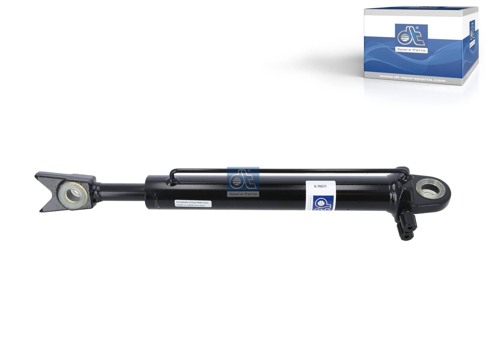 DT Spare Parts 6.76031 Cabin tilt cylinder, D1: 25 mm, D2: 48 mm, b1: 20 mm, b2: 25 mm, Quick connect, Quick connect, L: 487 mm, 280 bar, Ls: 255 mm