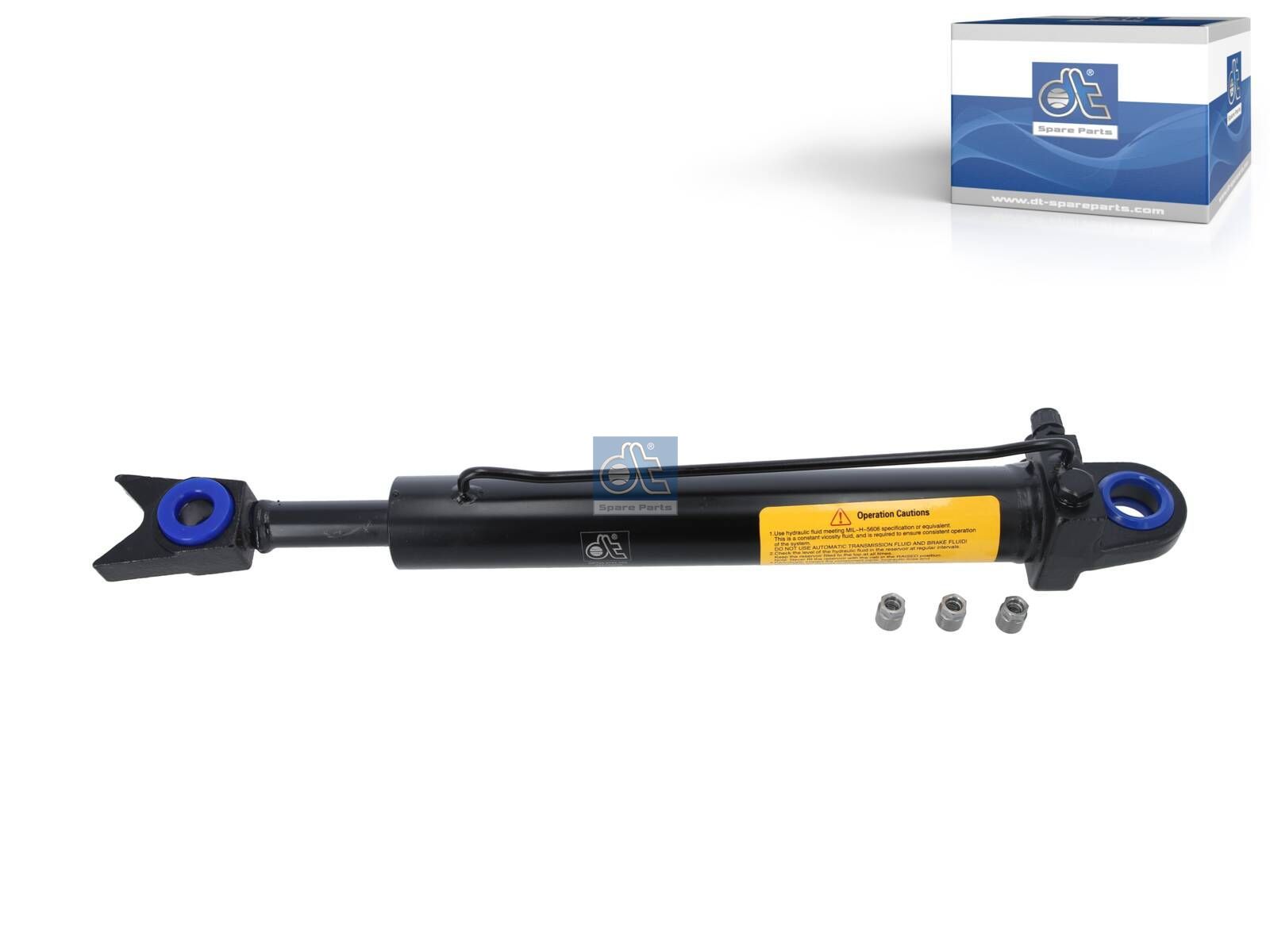 DT Spare Parts 6.76035 Cabin tilt cylinder, D1: 25 mm, D2: 48 mm, b1: 20 mm, b2: 25 mm, Quick connect, Quick connect, L: 497 mm, 280 bar, Ls: 255 mm