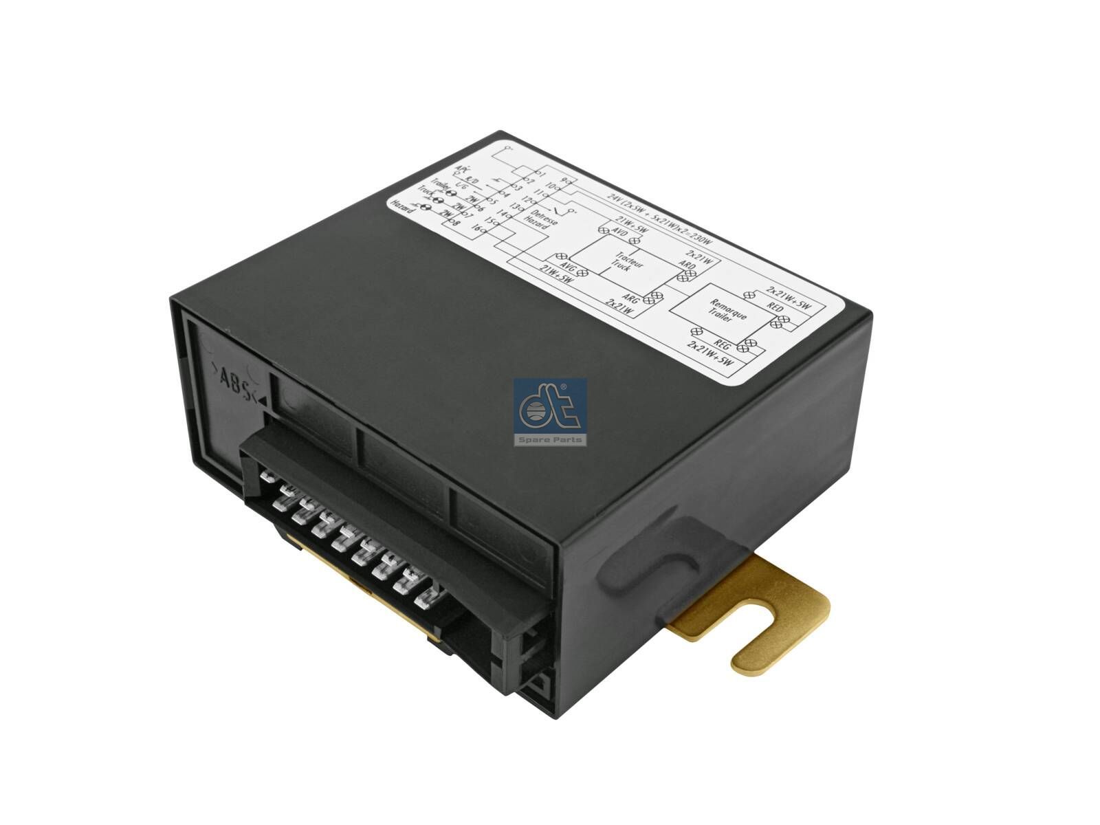 DT Spare Parts 6.81011 Turn signal relay, 24 V, 21 W, (2x5W + 5x21W) x2, 16 poles