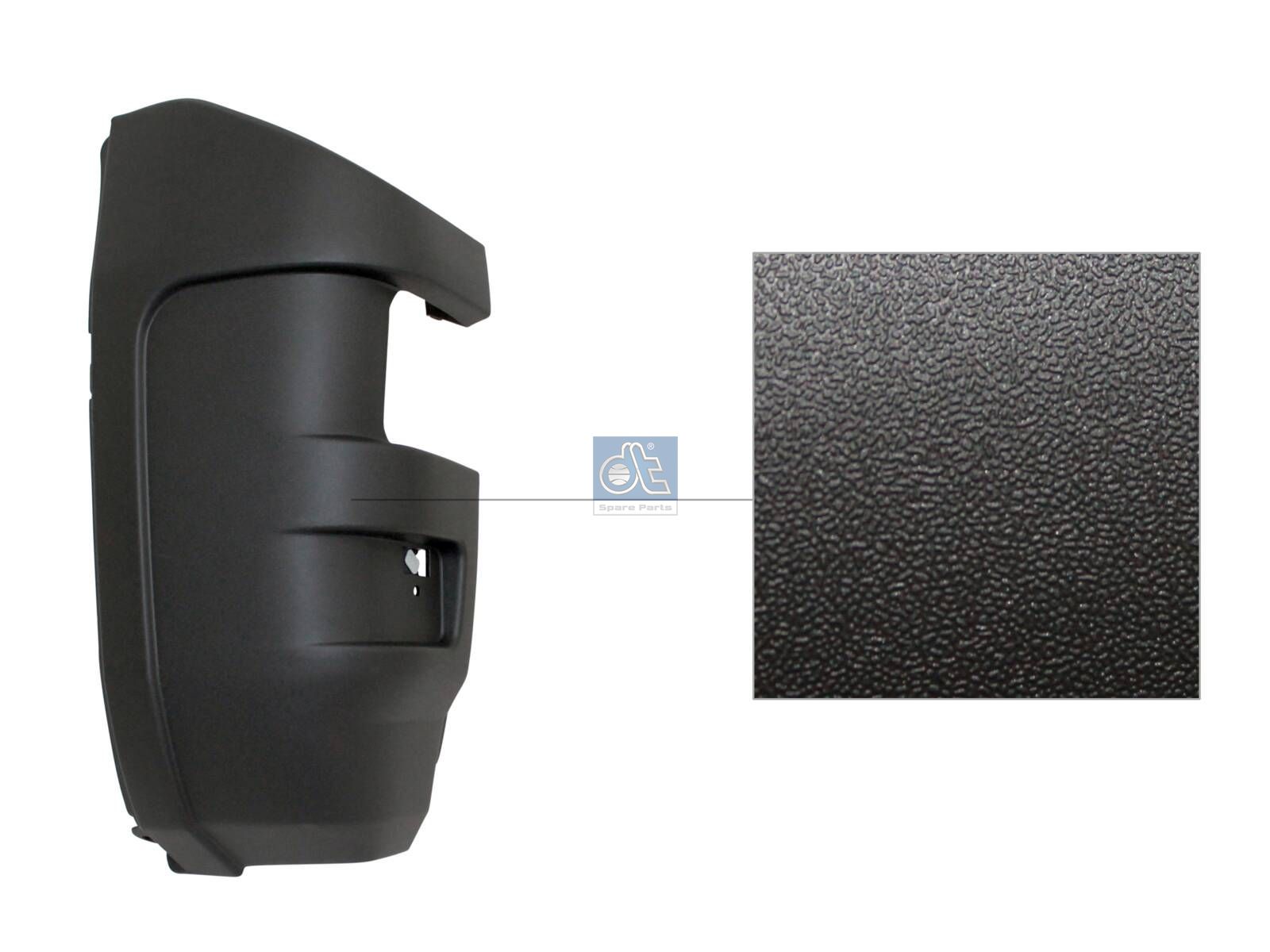 DT Spare Parts 7.00126 Bumper corner, rear, left, black