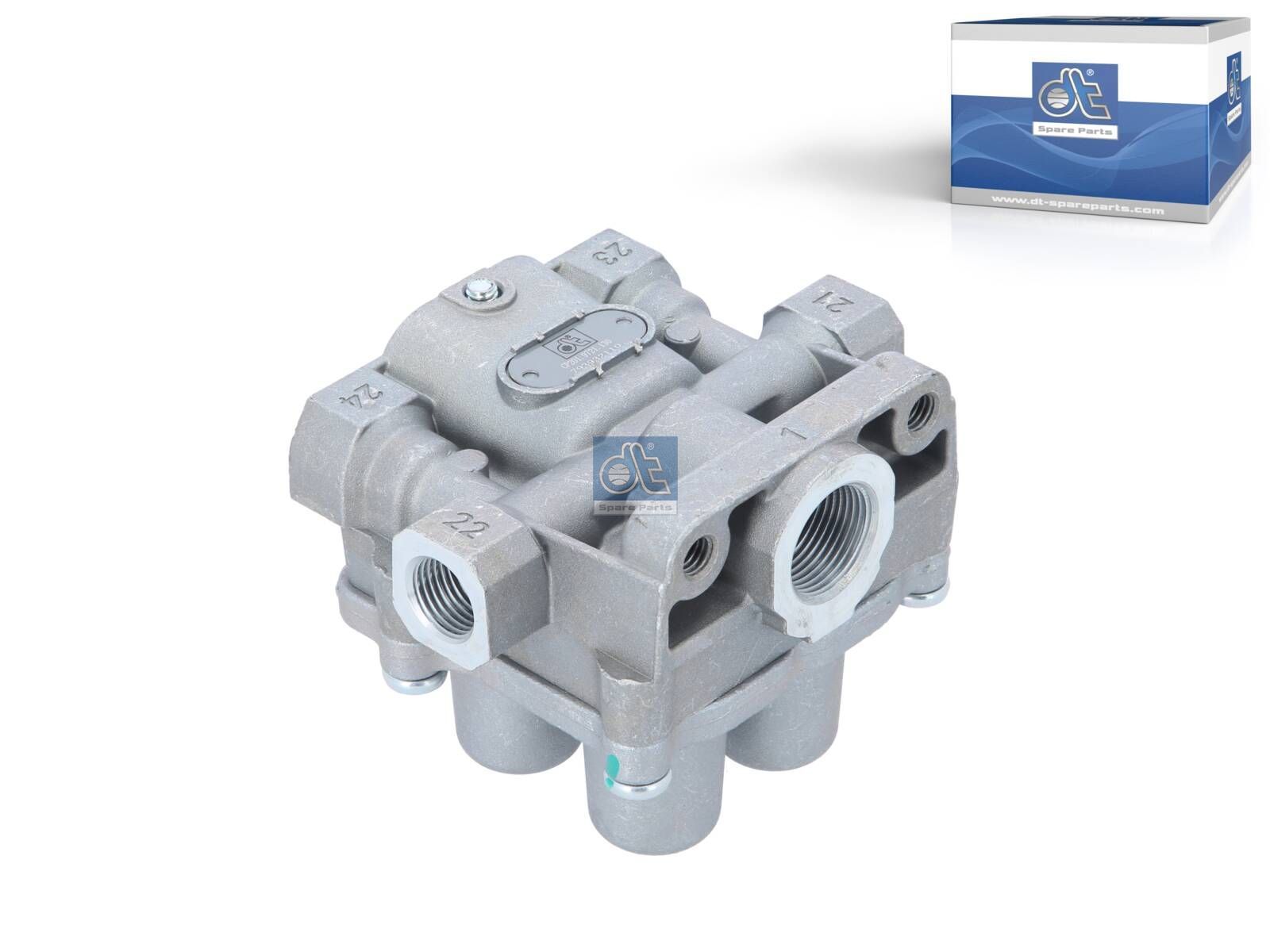 DT Spare Parts 7.16130 4-circuit-protection valve, M16 x 1,5, M22 x 1,5, max. 13 bar, Po21: 7.5 bar, Po22: 7.5 bar, Po23: 8 bar, Po24: 8 bar, Pc21: 6.5 bar, Pc22: 6.5 bar, Pc23: 6.5 bar, Pc24: 6.5 bar