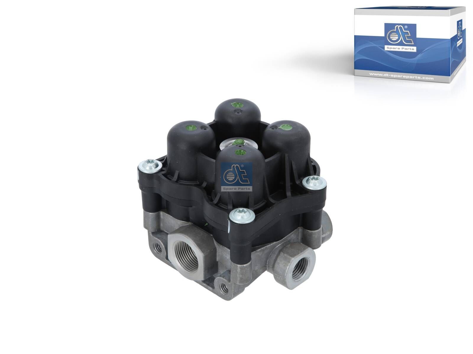 DT Spare Parts 7.16136 4-circuit-protection valve, M16 x 1,5, M22 x 1,5, max. 13 bar, Po21: 6.6 bar, Po22: 6.6 bar, Po23: 6.6 bar, Po24: 6.6 bar, Pc21: 4.5 bar, Pc22: 4.5 bar, Pc23: 4.5 bar, Pc24: 4.5 bar