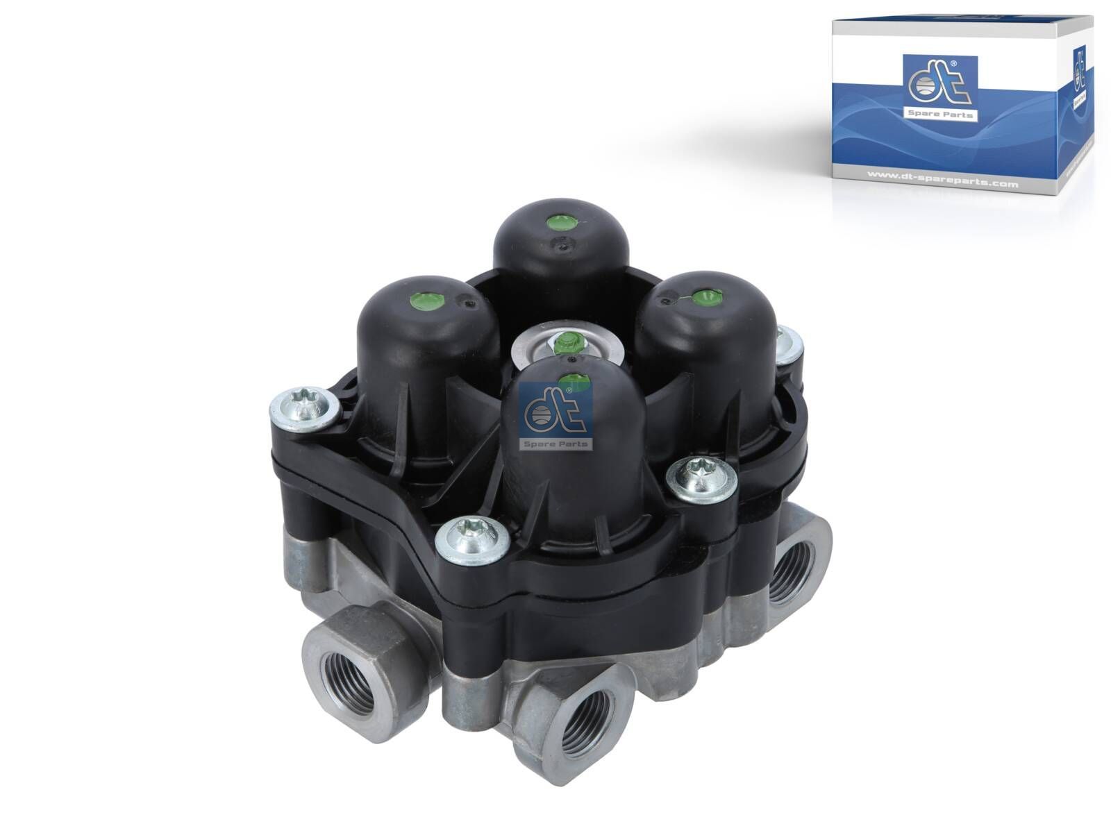 DT Spare Parts 7.16137 4-circuit-protection valve, M16 x 1,5, M22 x 1,5, max. 13 bar, Po21: 7 bar, Po22: 7 bar, Po23: 7 bar, Po24: 7 bar, Pc21: 5.5 bar, Pc22: 5.5 bar, Pc23: 5.5 bar, Pc24: 5.5 bar