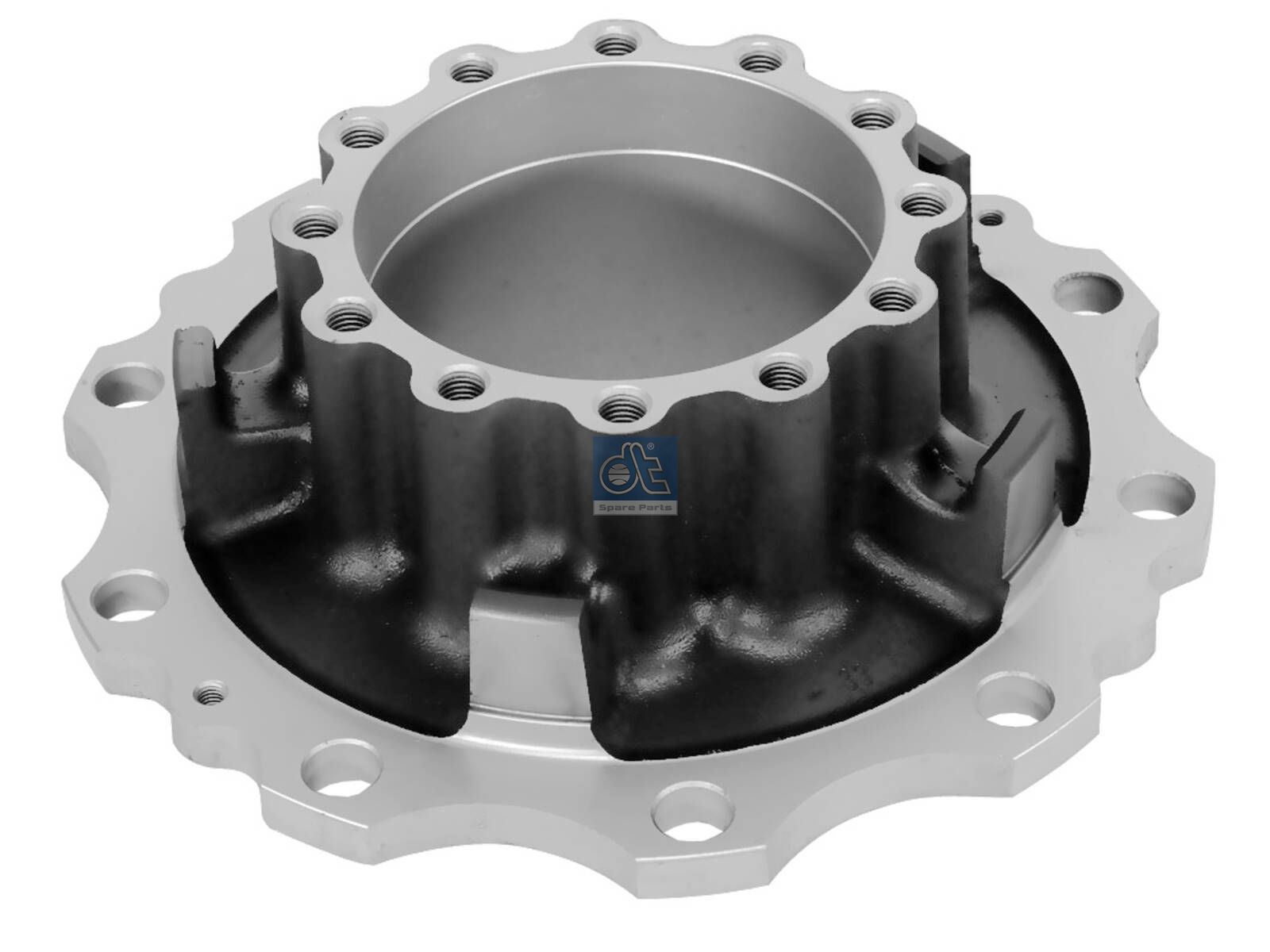 DT Spare Parts 7.32004 Wheel hub, without bearings, d1: 160 mm, d2: 160 mm, D: 370 mm, 10 bores, b: 22 mm, H: 153 mm