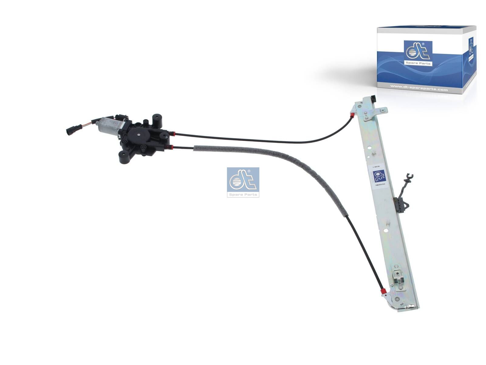 DT Spare Parts 7.70139 Window regulator, right, with motor
