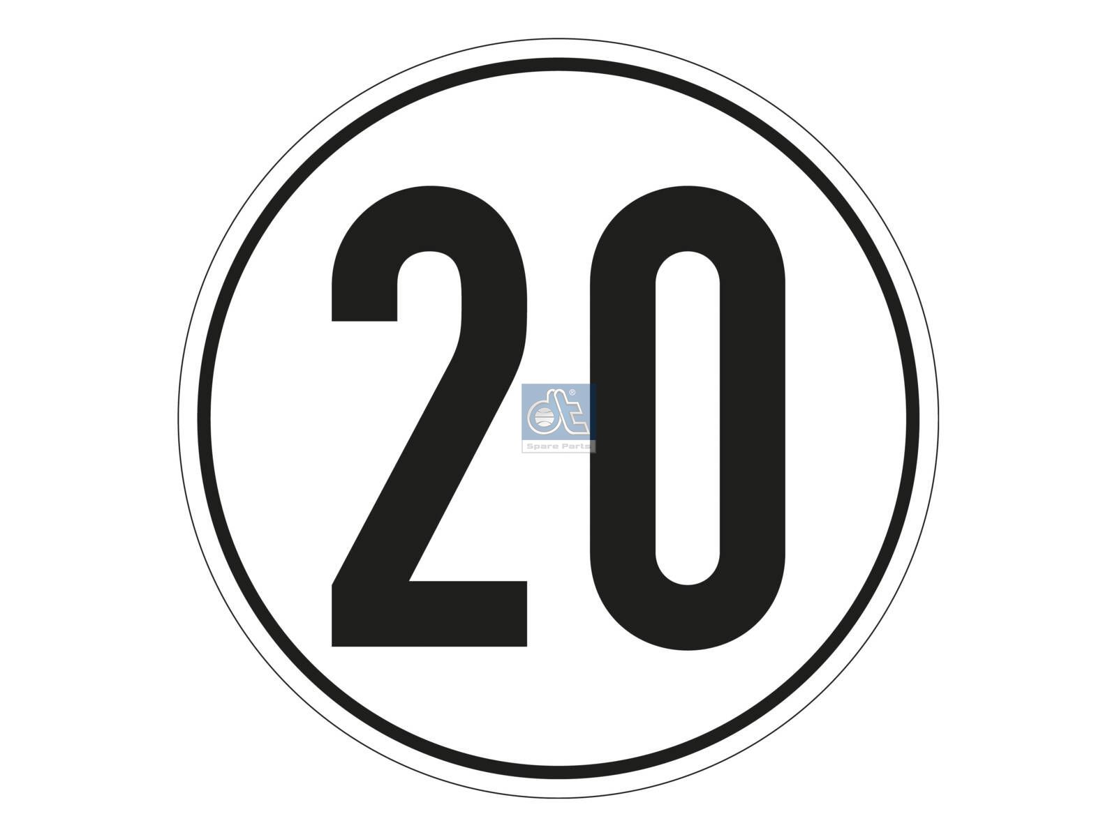 DT Spare Parts 9.69431 Speed sign, self-adhesive, D: 200 mm, 20 km/h