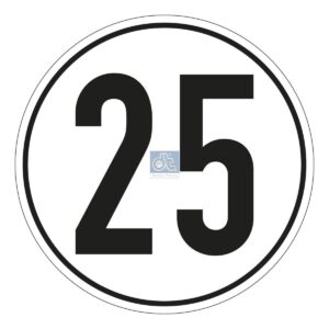 DT Spare Parts 9.69437 Speed sign, plastic, D: 200 mm, 25 km/h