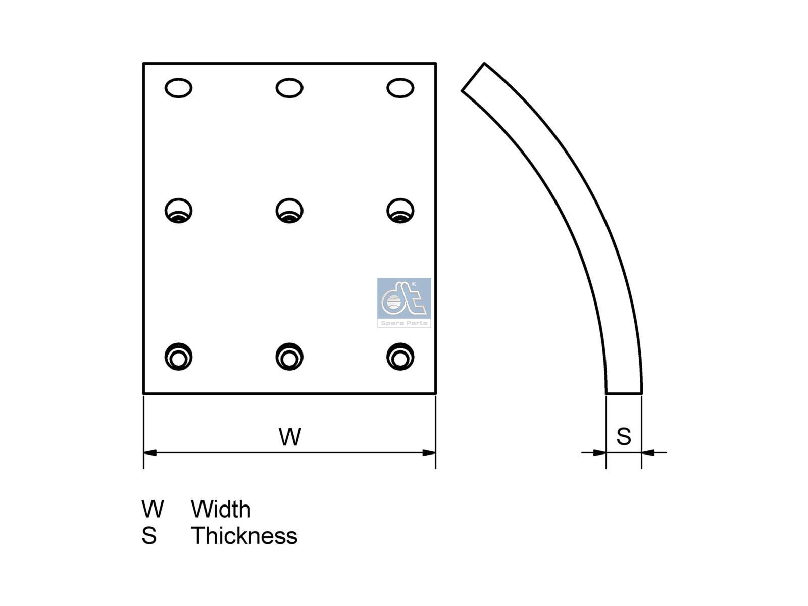 DT Spare Parts 6.95013 Drum brake lining kit, axle kit - oversize, W: 150 mm, S: 19.5 mm